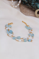 Aquamarine & Pearl Bracelet